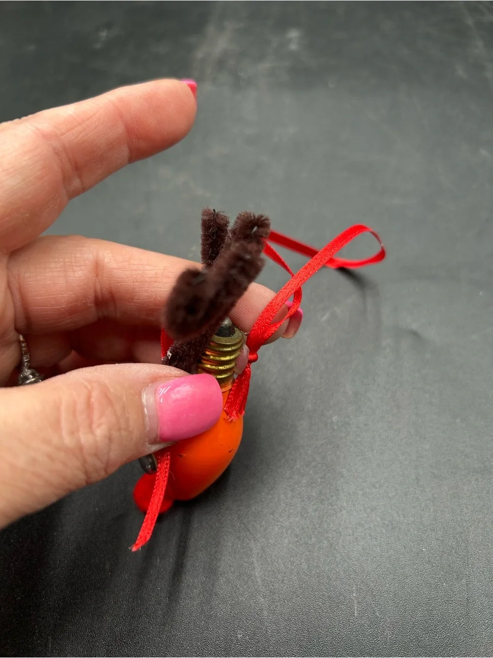 Vintage Reindeer Hanging Ornament lightbulb